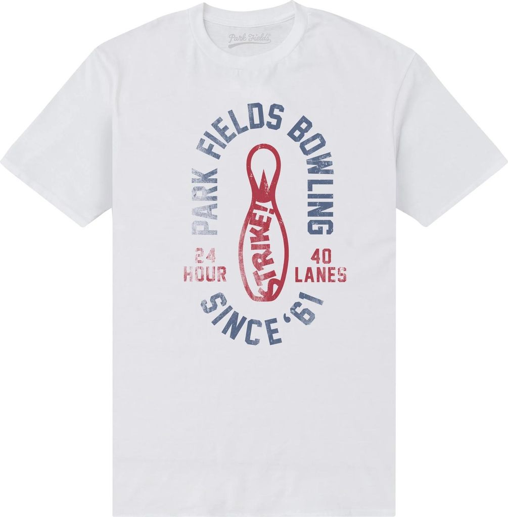Park Fields - "Bowling 24 Hours" T-Shirt für Herren PN1037 (M) (Weiß)