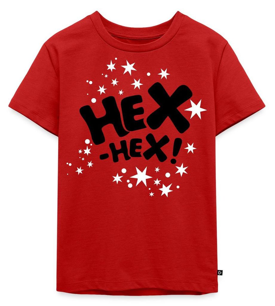 Spreadshirt Bibi Blocksberg Hexspruch Hex Hex Mit Sternen Kinder Premium T-Shirt, 98/104 (2 Jahre), Rot