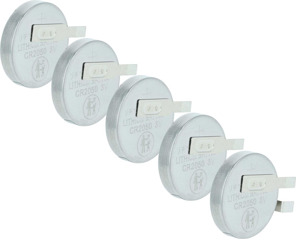 vhbw 5x Li-Ion Knopfzellen-Akku Ersatz für Maxell CR2050HR 350mAh 3V kompatibel mit Modellbau-Akkus, Solar-Leuchten uvm.
