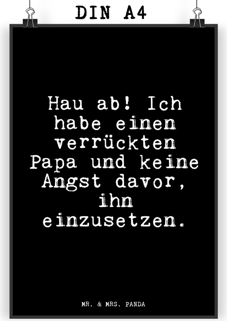 Mr. & Mrs. Panda Bild Hau ab! Ich habe... DIN A4 - Schwarz Produktbild 