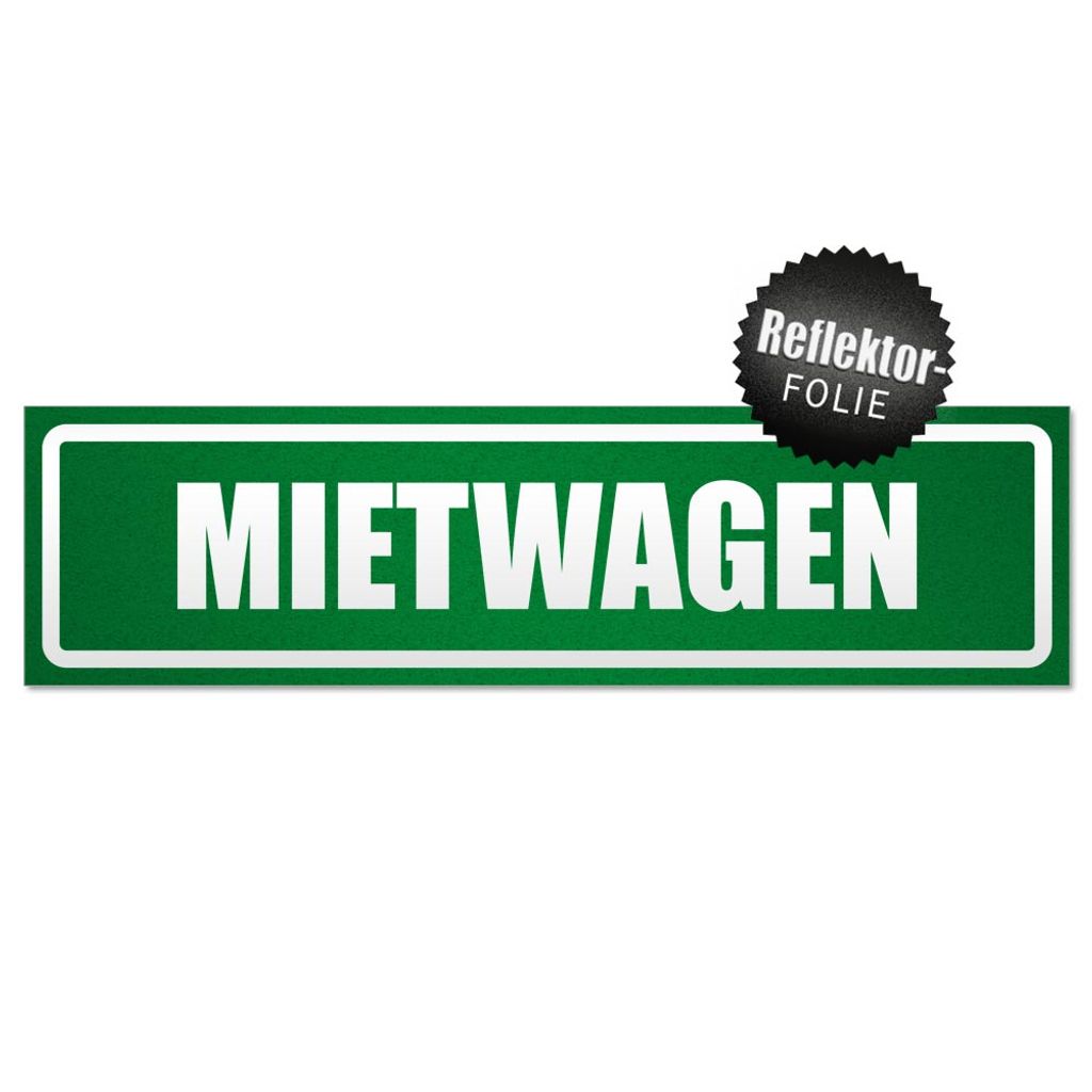 Mietwagen invertiert Magnetschild Schild magnetisch