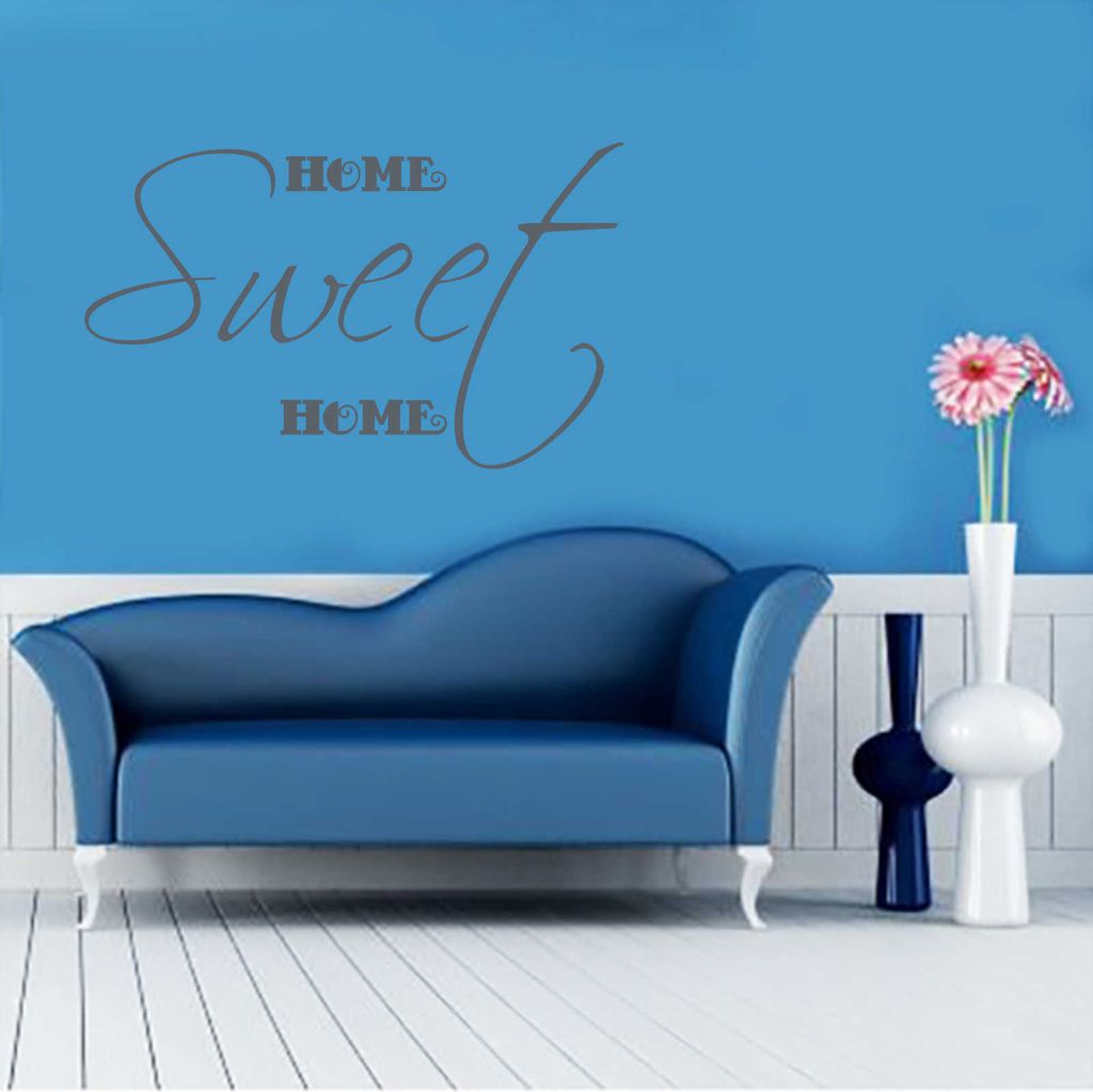 Wandtattoo - Wandaufkleber - Wandtattoo "Home Sweet Home" - 98cm x 58cm anthrazit - Dekoration Küche Wohnzimmer Wand