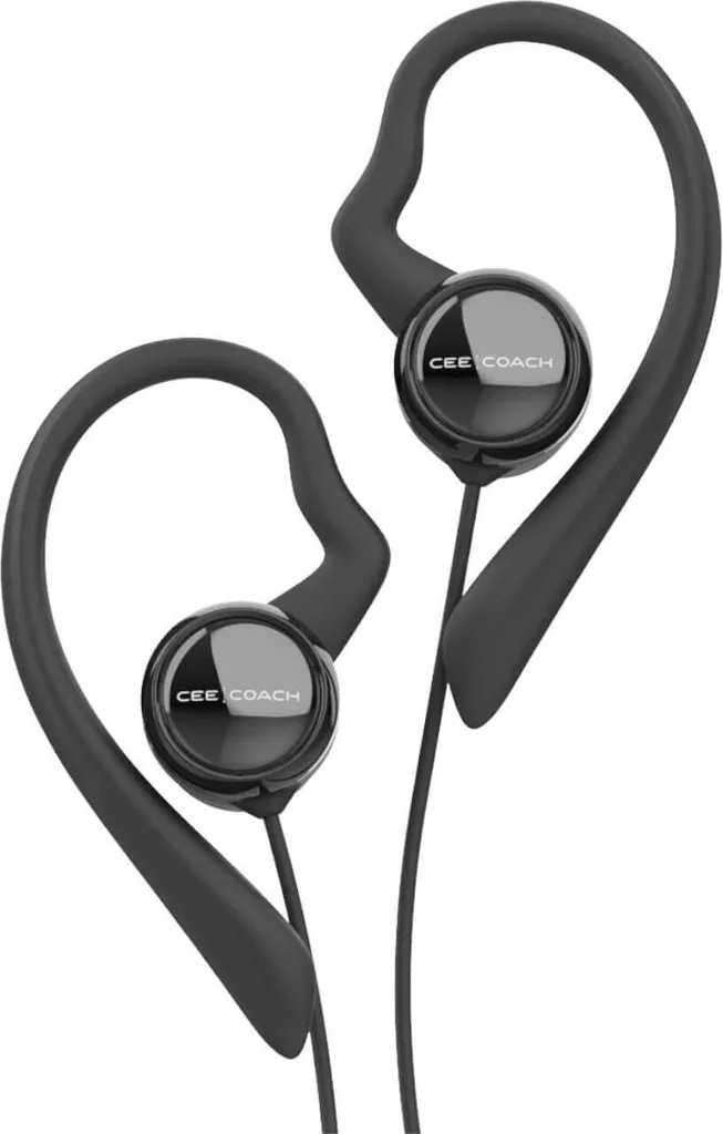 Casque Stéréo Ergonomique Peiker CEE - Crochet d'Oreille Anti-Chute Noir