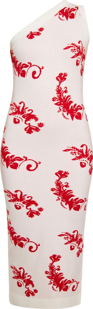 ebeeza damen kleid - wollweiss rot, L