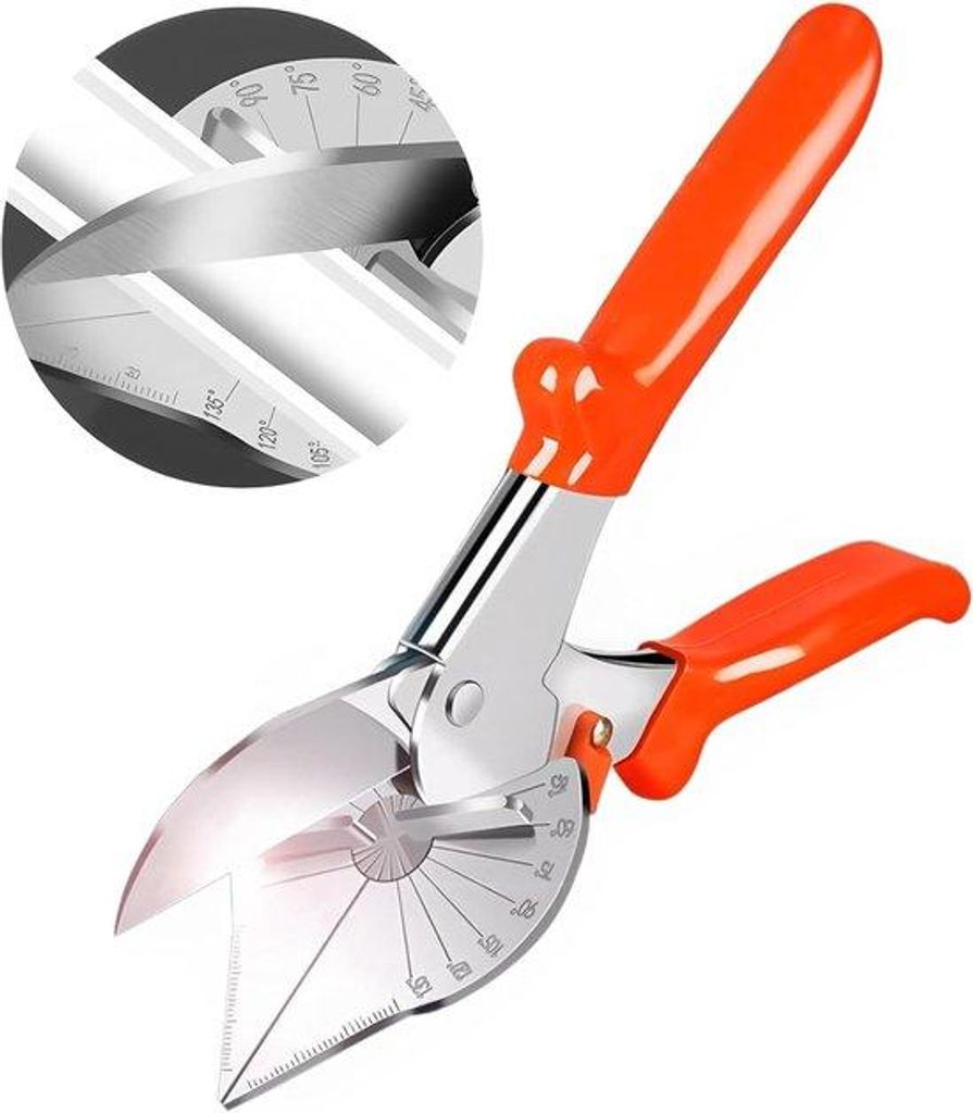 Multifunktionales Handwerkzeug, Handkraftschere für verschiedene Winkel, Schere mit einem Winkel von 45/135 Grad, verstellbare Scherenhülle, Werk...