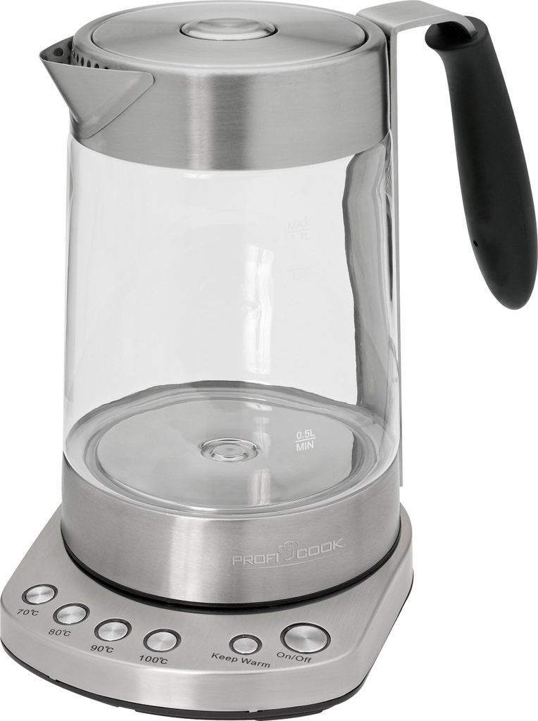 ProfiCook PC-WKS 1020 G, 1,7 L, 3000 W, Čierna, Nerezová Obrázok produktu 