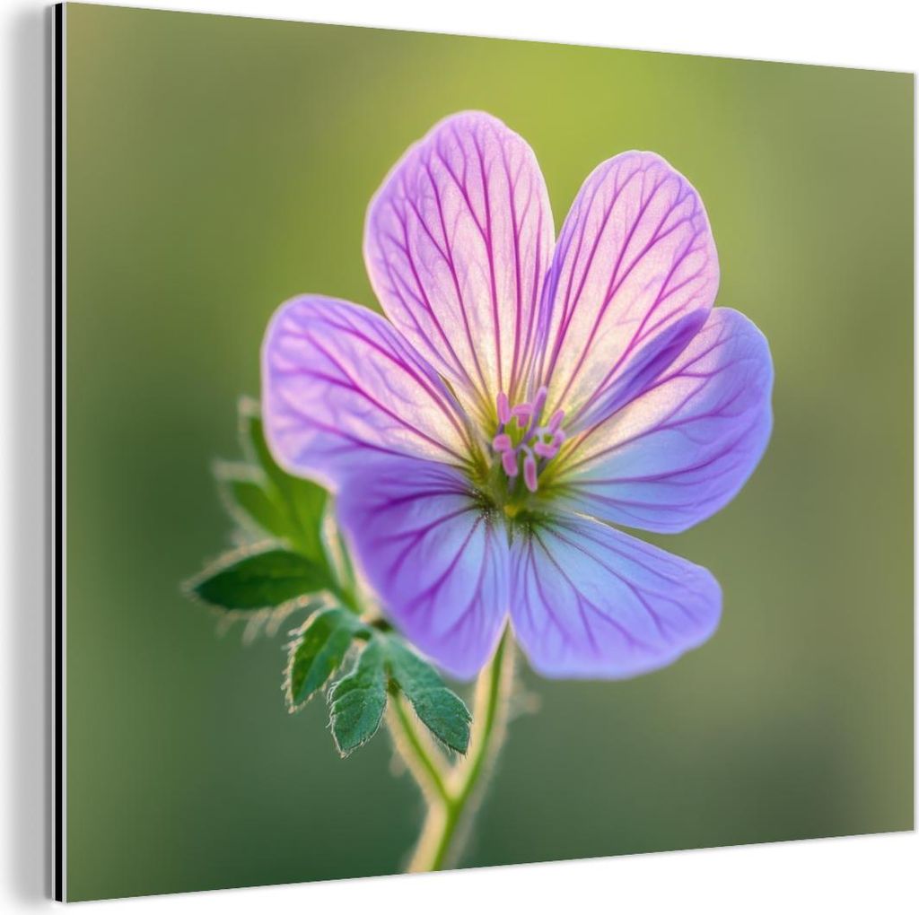 MuchoWow Wanddekoration Metall Metallbild Wandkunst 80x60 cm Blume - Nahaufnahme - Lila MuchoWow Aluminium Gemälde - Alubild