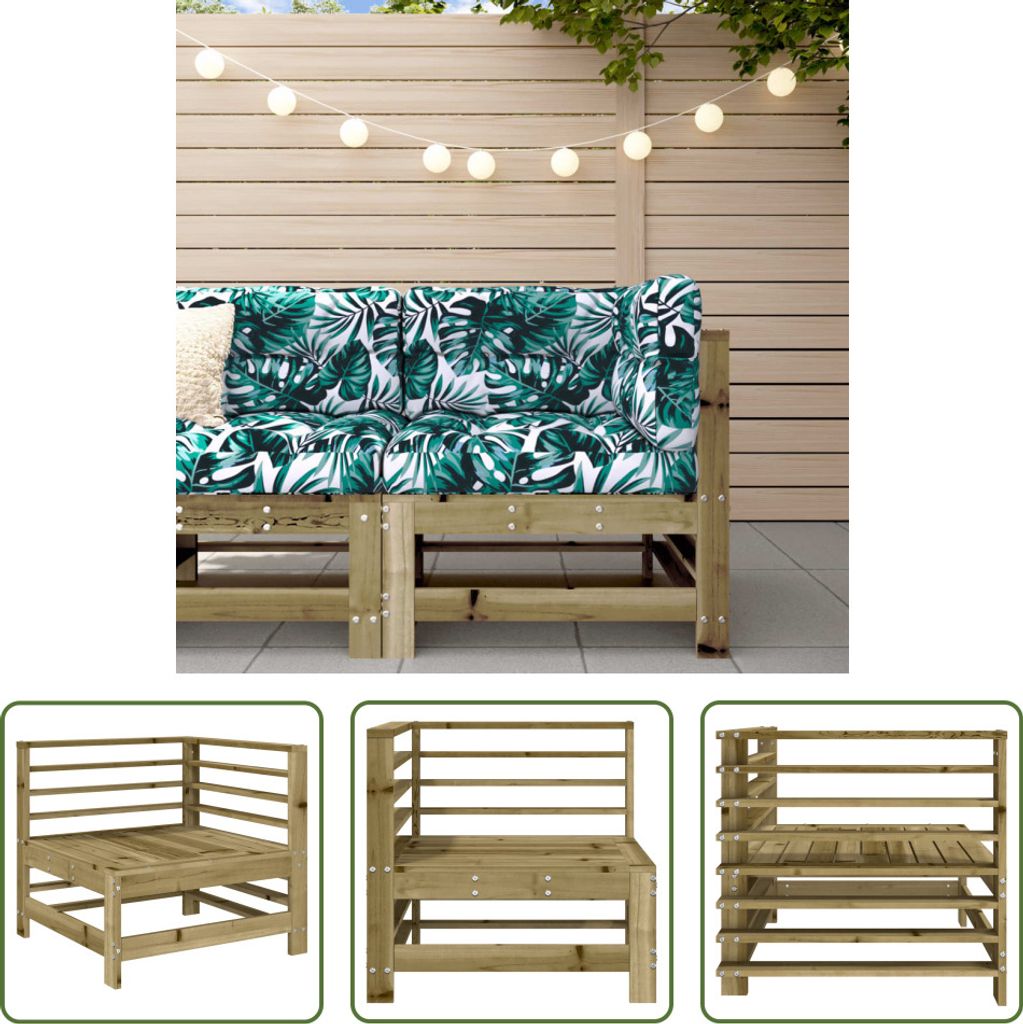 The Living Store Garten-Ecksofa Imprägniertes Kiefernholz