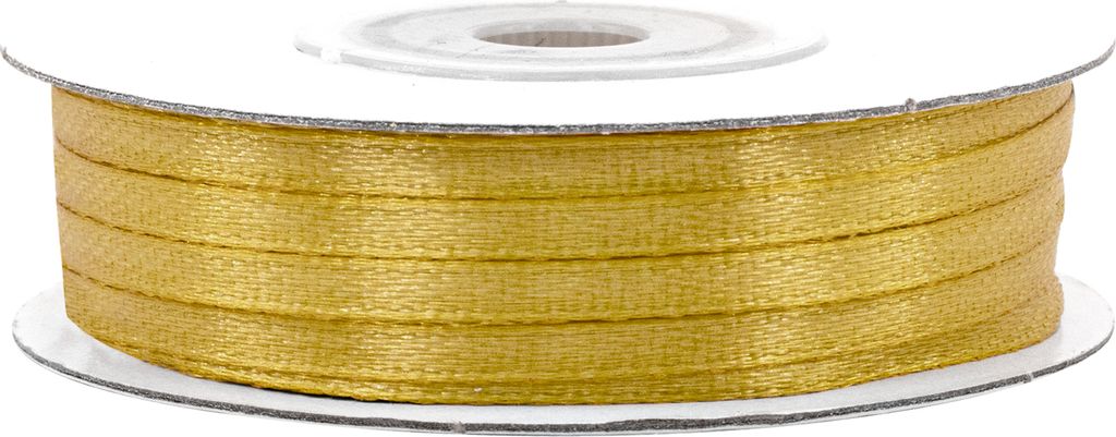 Satinband 3mm x 50m Rolle Gold Produktbild 