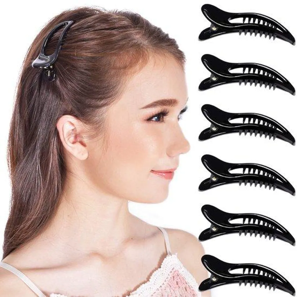 Petites pinces Snavel noires larges dents anti-glisse cheveux fins