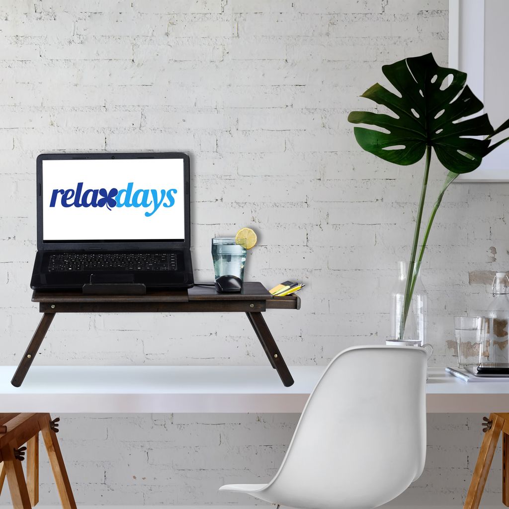 relaxdays Notebook-Betttablett braun Produktbild 2