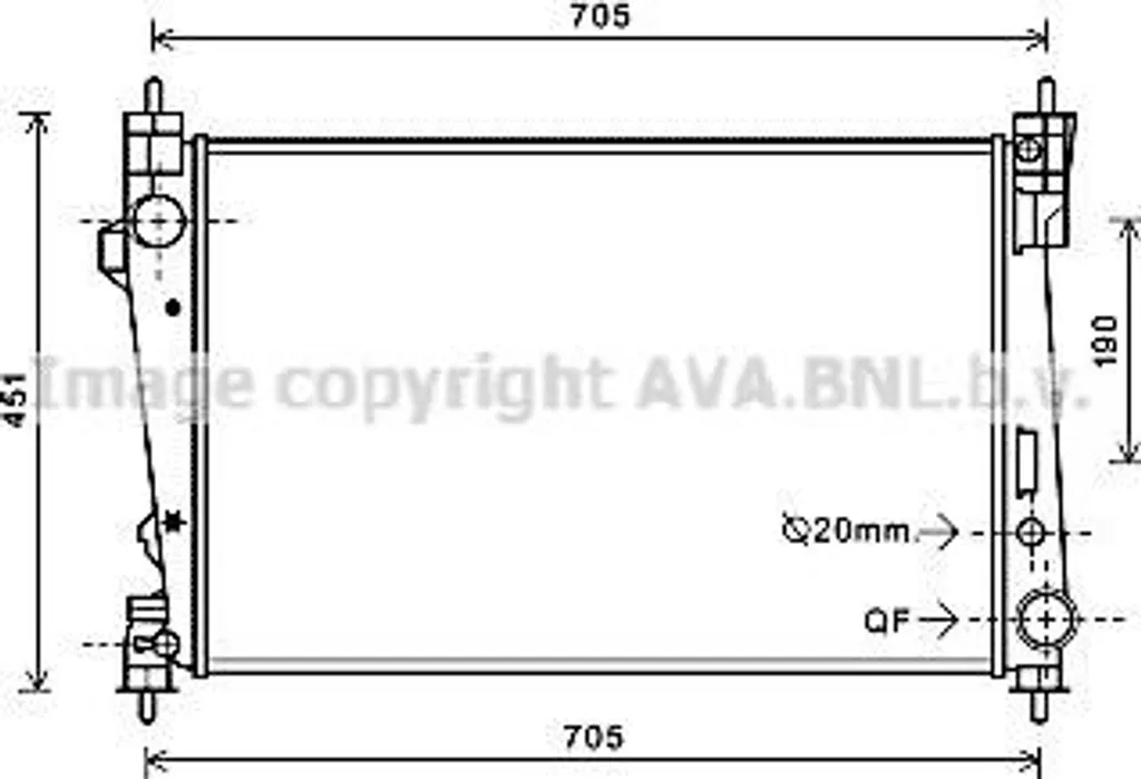 Radiateur de Refroidissement Moteur pour Giulietta - Modèle AVA AL2123