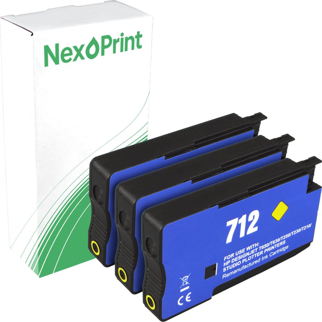 NexoPrint 3ED79A 712 Multipack yellow Druckerpatronen kompatibel zu HP DesignJet T 530 Series - Hohe Ergiebigkeit