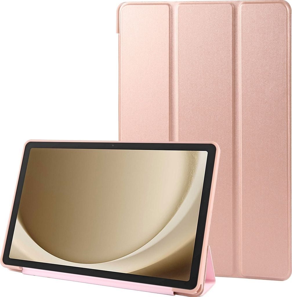 Mobigear Tri-Fold Gel Samsung Galaxy Tab A11 Plus Hülle TPU,Kunstleder Klapphülle - Roségold