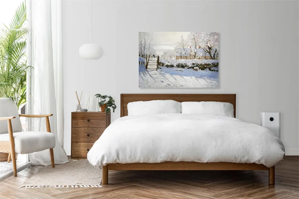 Tableau Monet The Magpie 100x70, impression haute qualité sur toile de lin - 3