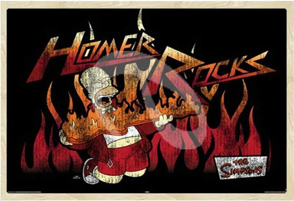 Simpsons, The - Poster - Homer Rocks + cornice rimovibile, Shinsuke® Maxi MDF oak, disco acrilico