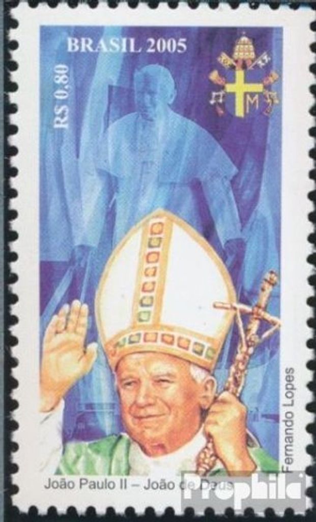 Briefmarken Brasilien 2005 Mi 3404 (kompl.Ausg.) postfrisch Tod von Papst Joh. Paul II