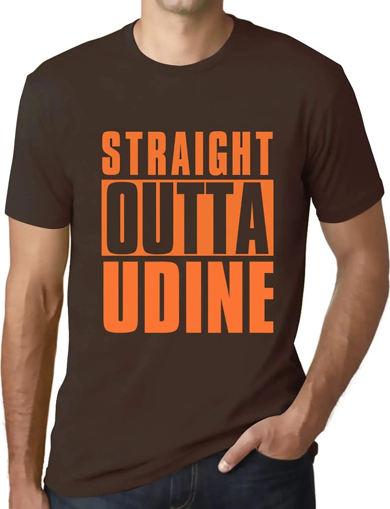 Herren Grafik T-Shirt Direkt aus der Udine – Straight Outta Udine – Öko-Verantwortlich Vintage Jahrgang Kurzarm Lustige Druck Geburtstag Gesch...