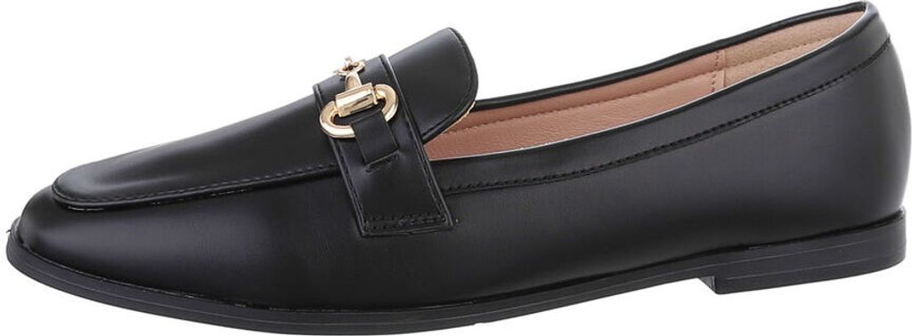 Ital-Design Damen Halbschuhe Mokassins Lederoptik Slipper 85743971 Schwarz Gr. 36
