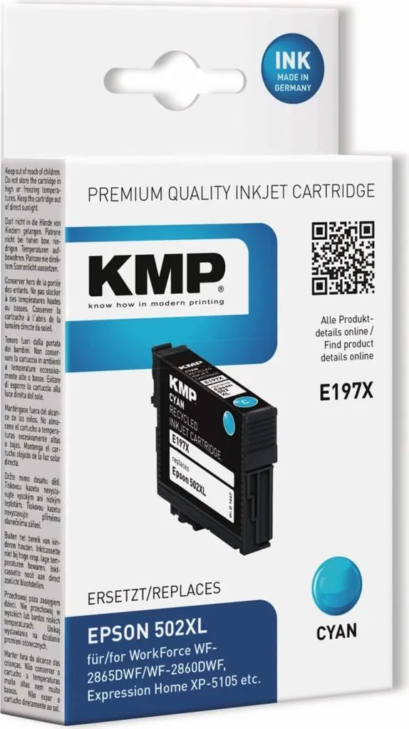 KMP E197X Cartuccia Cyan per Epson 502XL: Stampa Professionale a Basso Costo