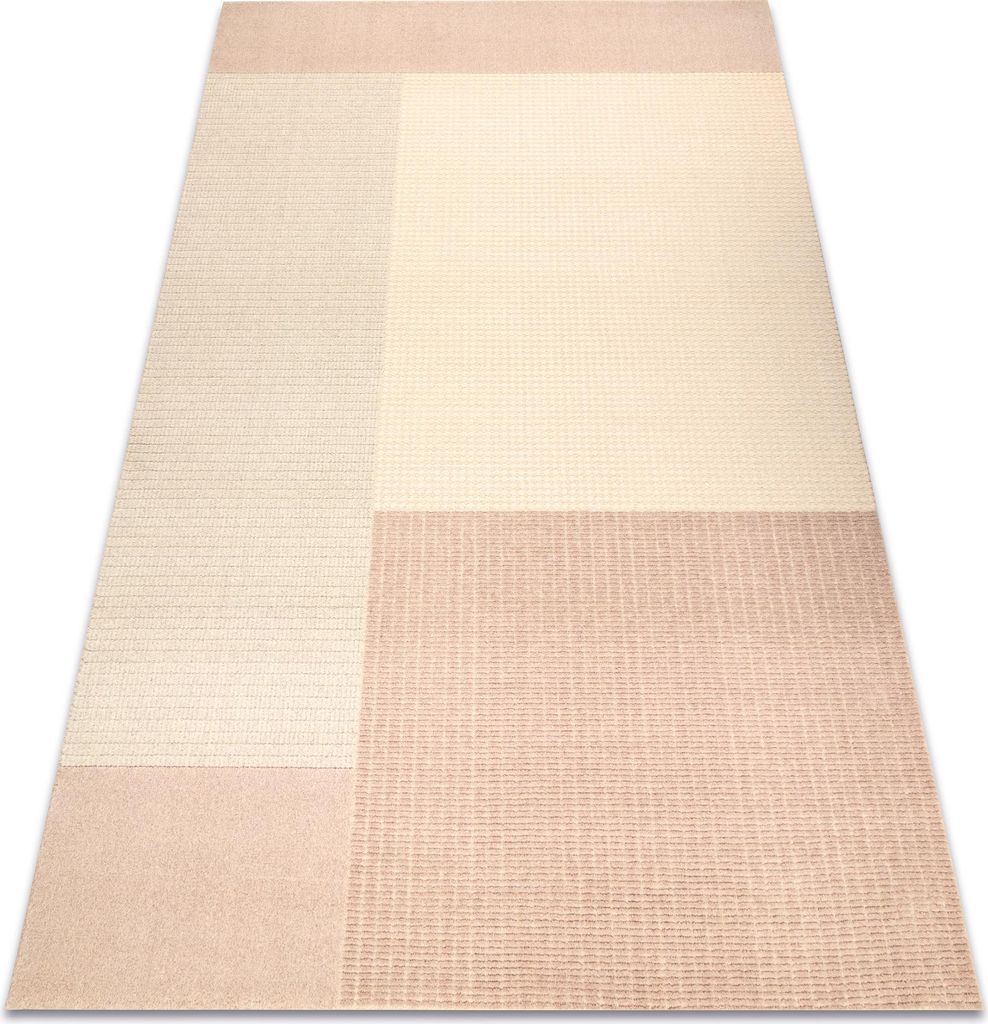 FLUX 461.9.AE200 Wollteppich OSTA - Geometrisch, Strukturell, Loft beige / rosa beige 80x140 cm