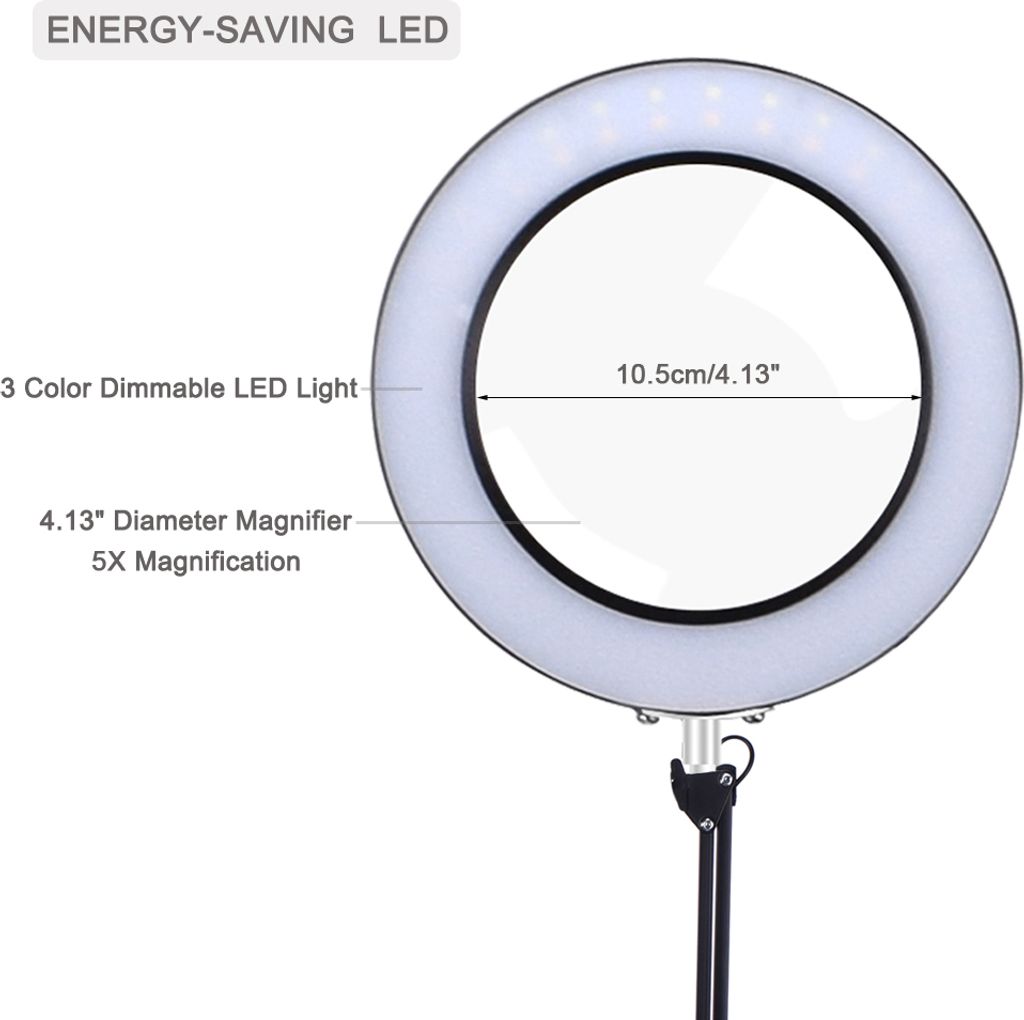 Zvětšovací lampa USB LED lupa 3 barvy osvětlená zvětšovací Obrázek produktu 4