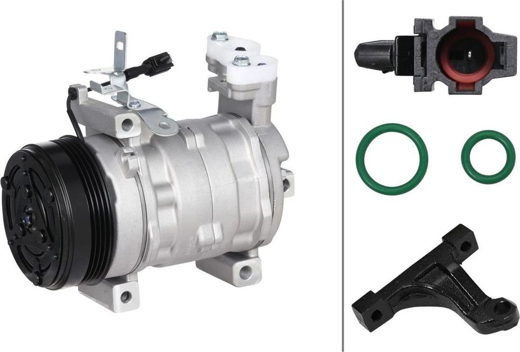 Klimakompressor 12 V Ø 100 mm HELLA Thermo-Expertise für u.a. SUBARU IMPREZA