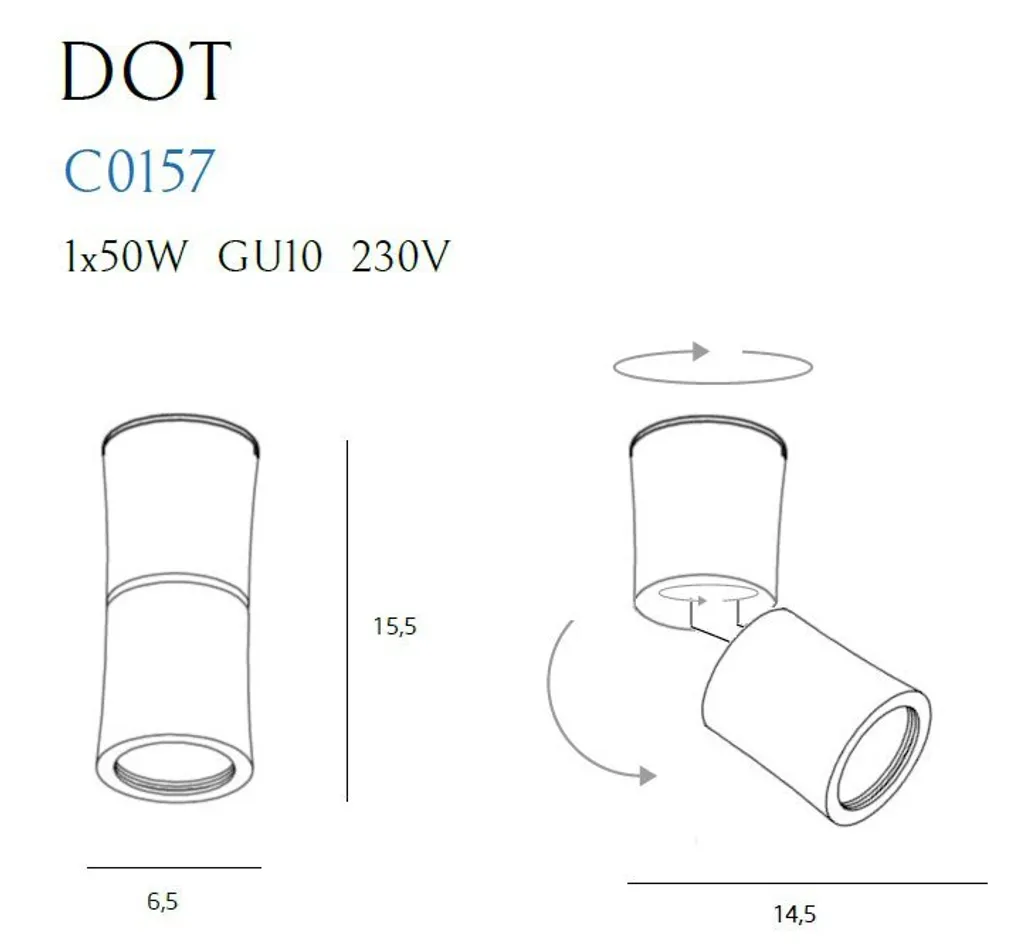Plafonnier Spot Orientable Noir DOT Maxlight - Éclairage Intérieur Chic