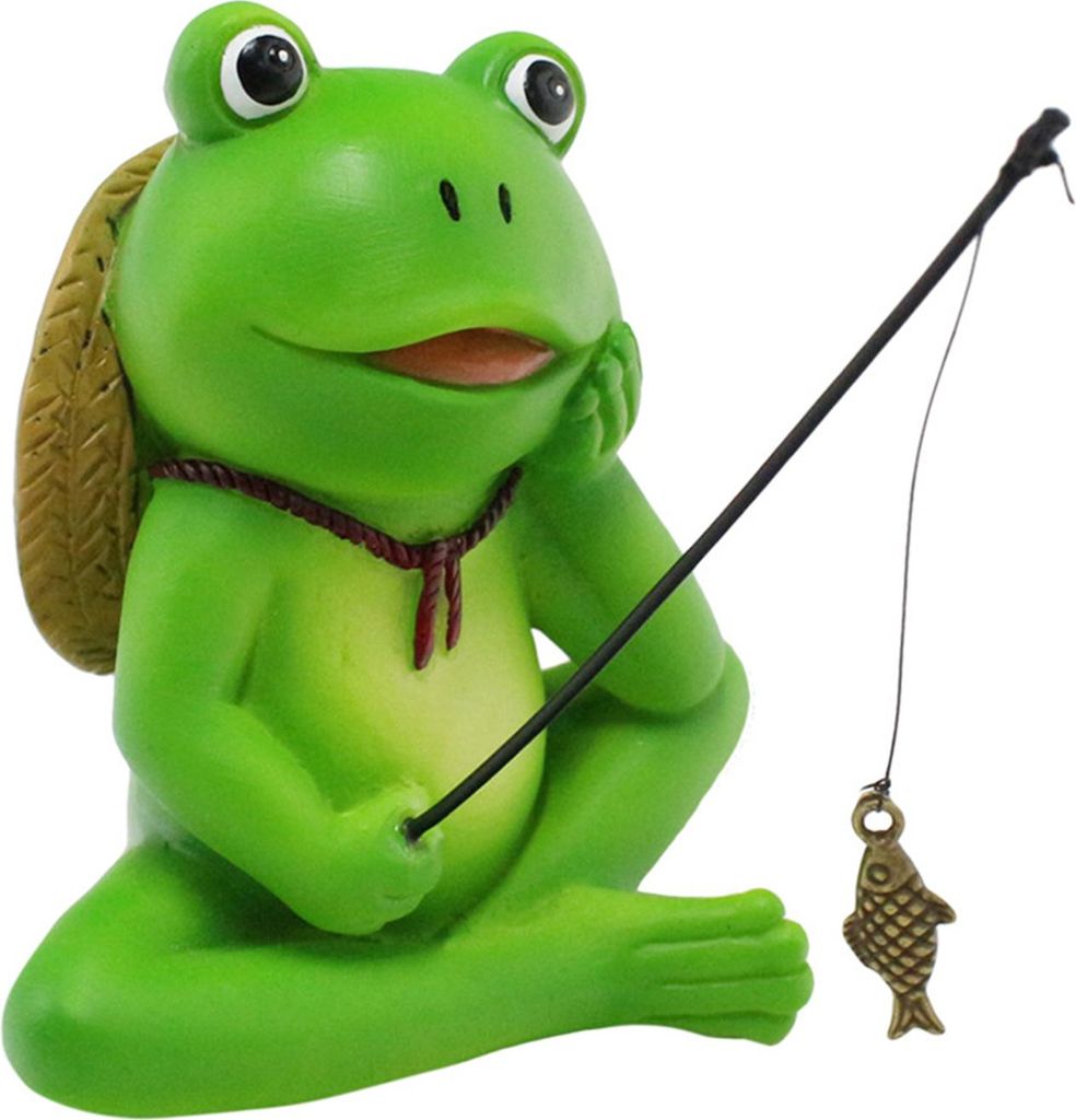 Froschfigur aus Kunstharz zum Angeln, Gartendekoration, Pflanzgefäß, Froschstatue, Mini-Froschskulptur für Zuhause, draußen und drinnen, Feenga...