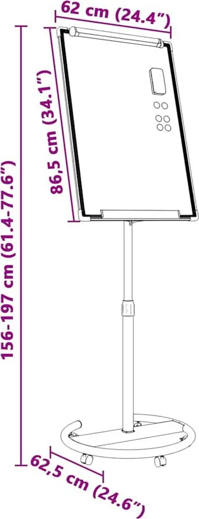 Chevalet de conférence magnétique gris et blanc - Tableau mobile EPS - 8