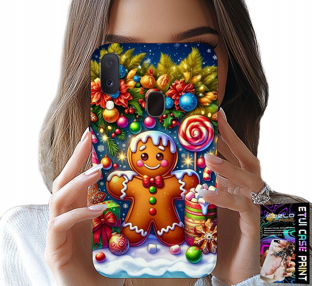 Fall Für Samsung Galaxy A40 - Lebkuchen, Süssigkeiten Urlaub Designs + Glas