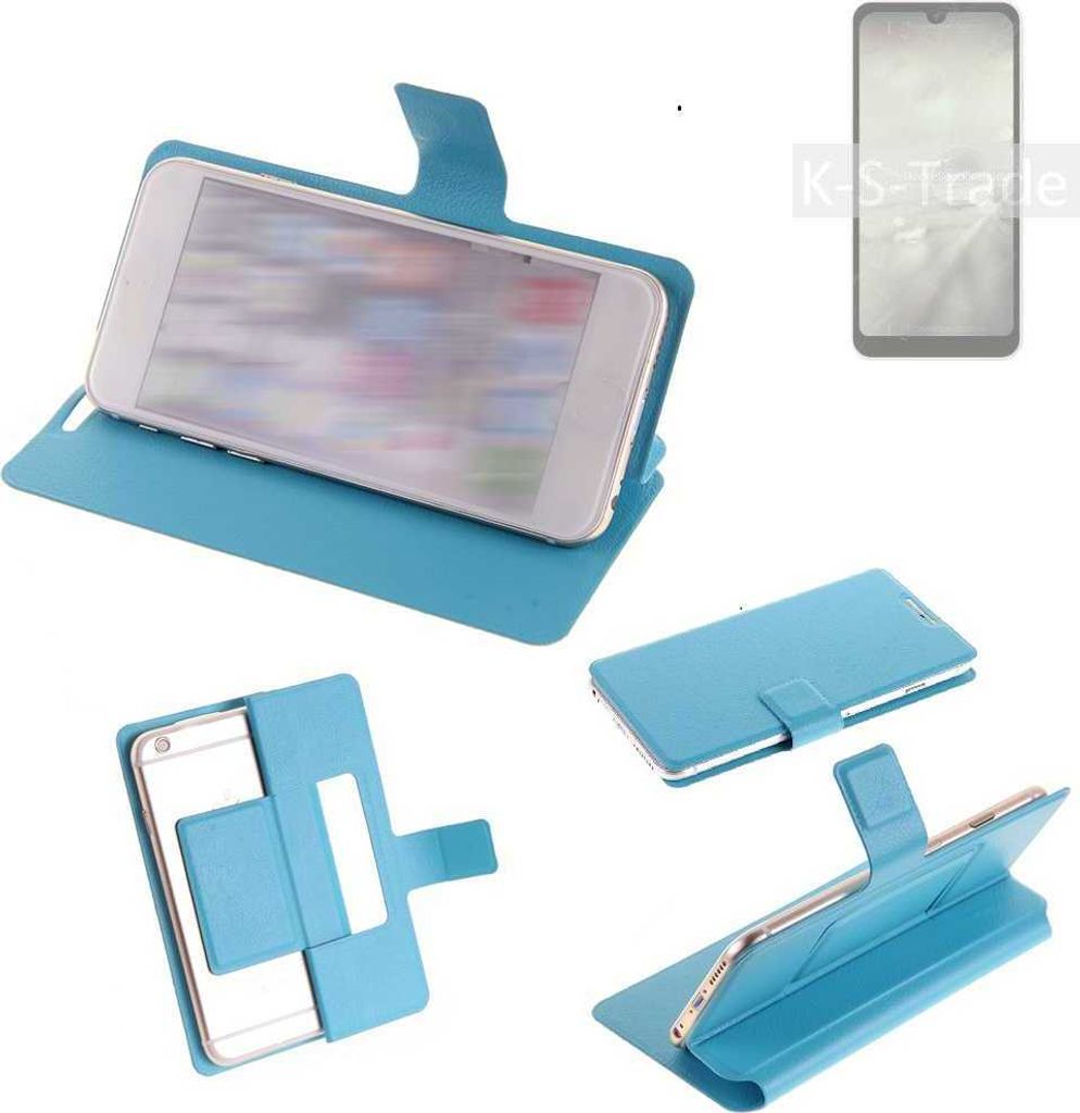 K-S-Trade Schutzhülle Handyhülle kompatibel mit Sharp Aquos Wish2 Flip cover Handy case Smartphone Klapphülle blau