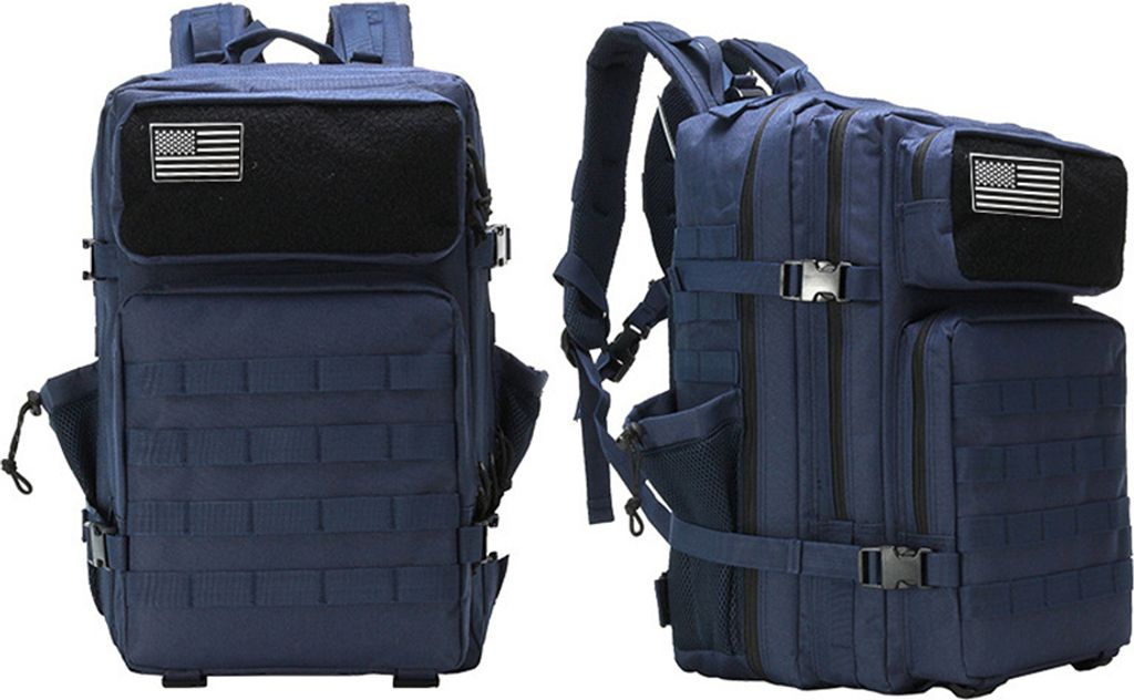 45L Militärische Taktische Rucksack Männer Lässig Große Kapazität Rucksack Tarnung Wandern Camping Rucksack, blau