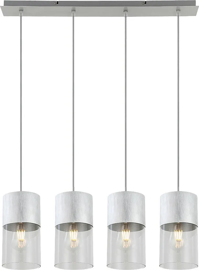 Rabalux 3156 Zelkova: Lampada a Sospensione 4 Spot Argento E27