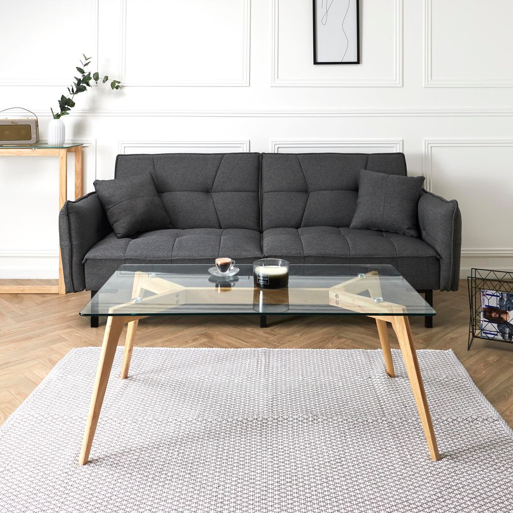 Table Rectangulaire En Verre 110x60x45cm Image du produit 
