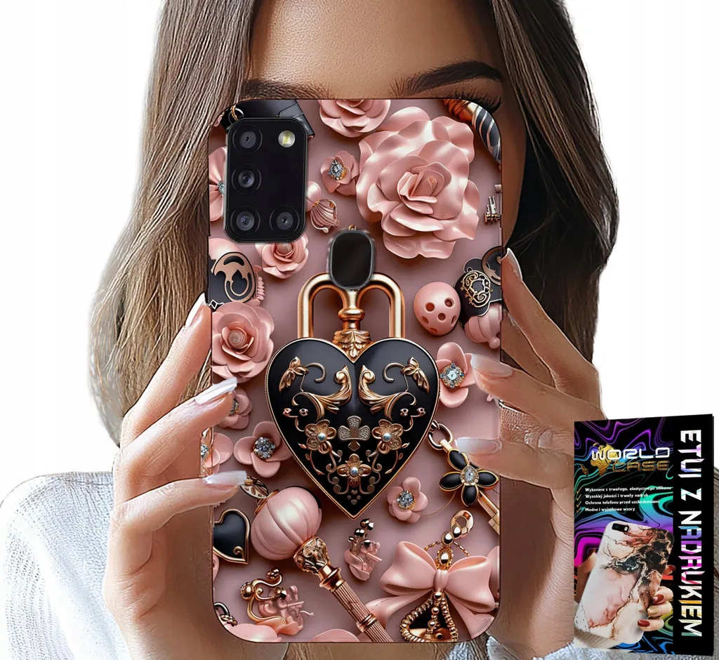 OFFERTA Cover Samsung A21S Donna Dollari Cuore + Vetro Temperato
