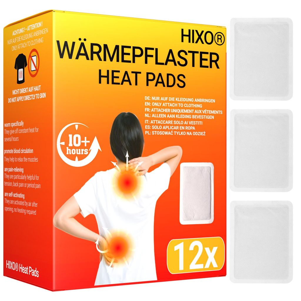 HIXO 12x Wärmepflaster Wärmepads bei Rückenschmerzen - Produktbild 