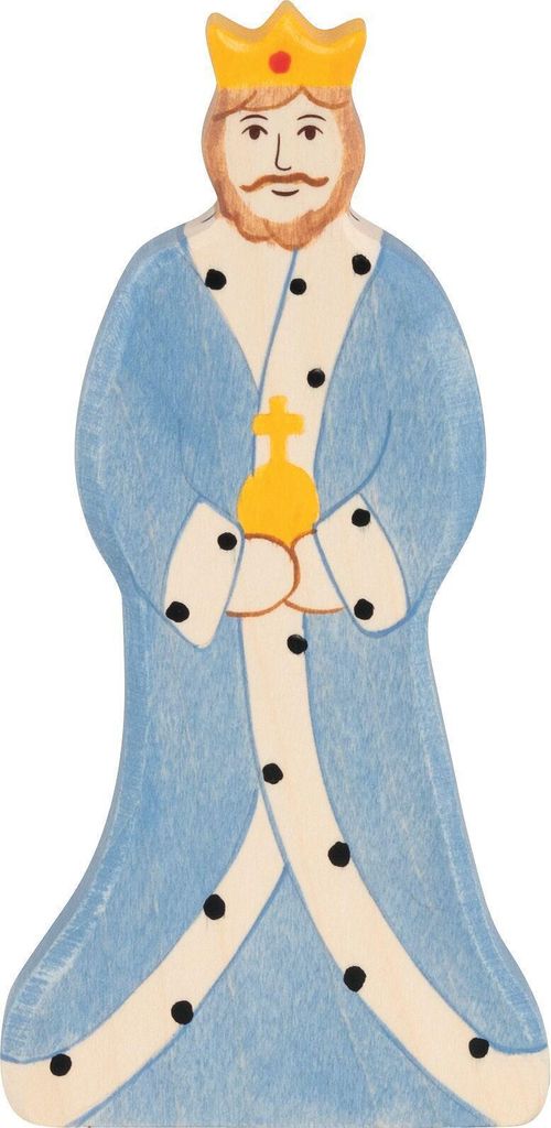 Holztiger Holz Spielfigur König blau – Märchen und Ritter Produktbild 