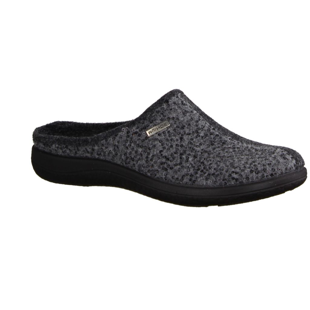 Rohde  Damenschuhe Hausschuhe Pantolette Grau Freizeit Produktbild 