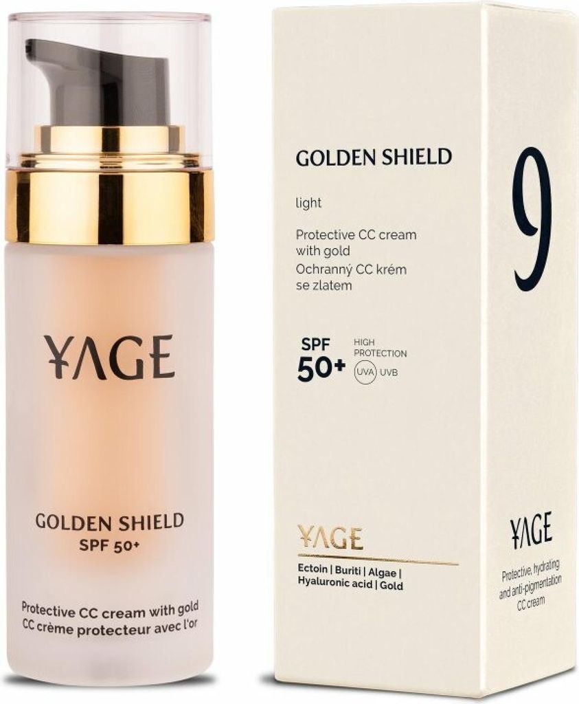 Yage Nr. 9 Golden Shield CC Creme mit Gold und SPF 50+ Farbton Light 30 ml