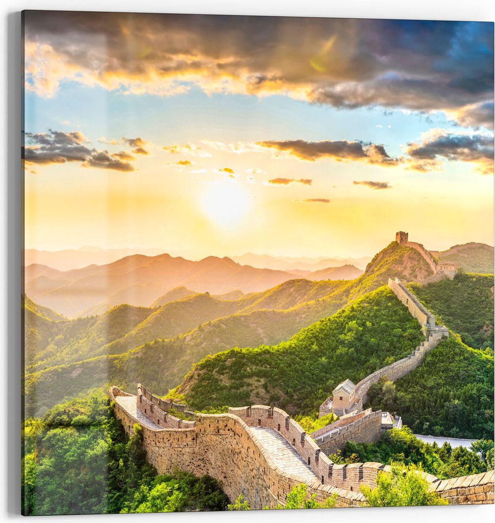 DEQORI Glasbild Echtglas 50x50 cm 'Chinesische Mauer' Produktbild 