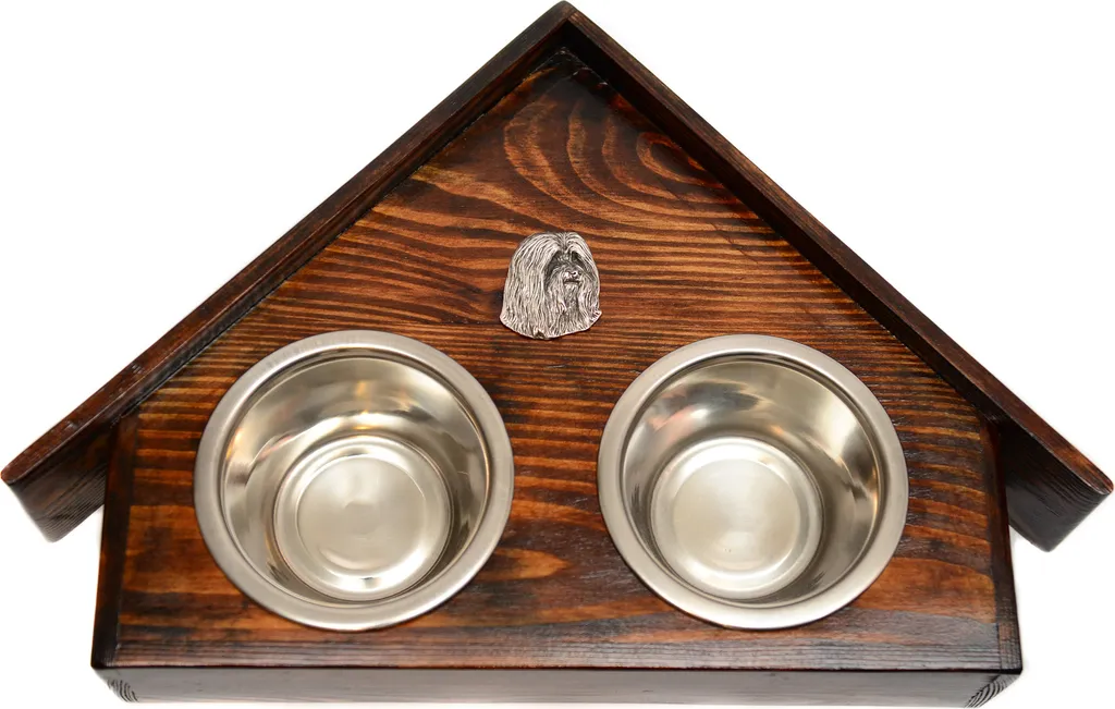 Ciotole per Cani Bearded Collie Art-Dog | Supporto Legno Alta Qualità