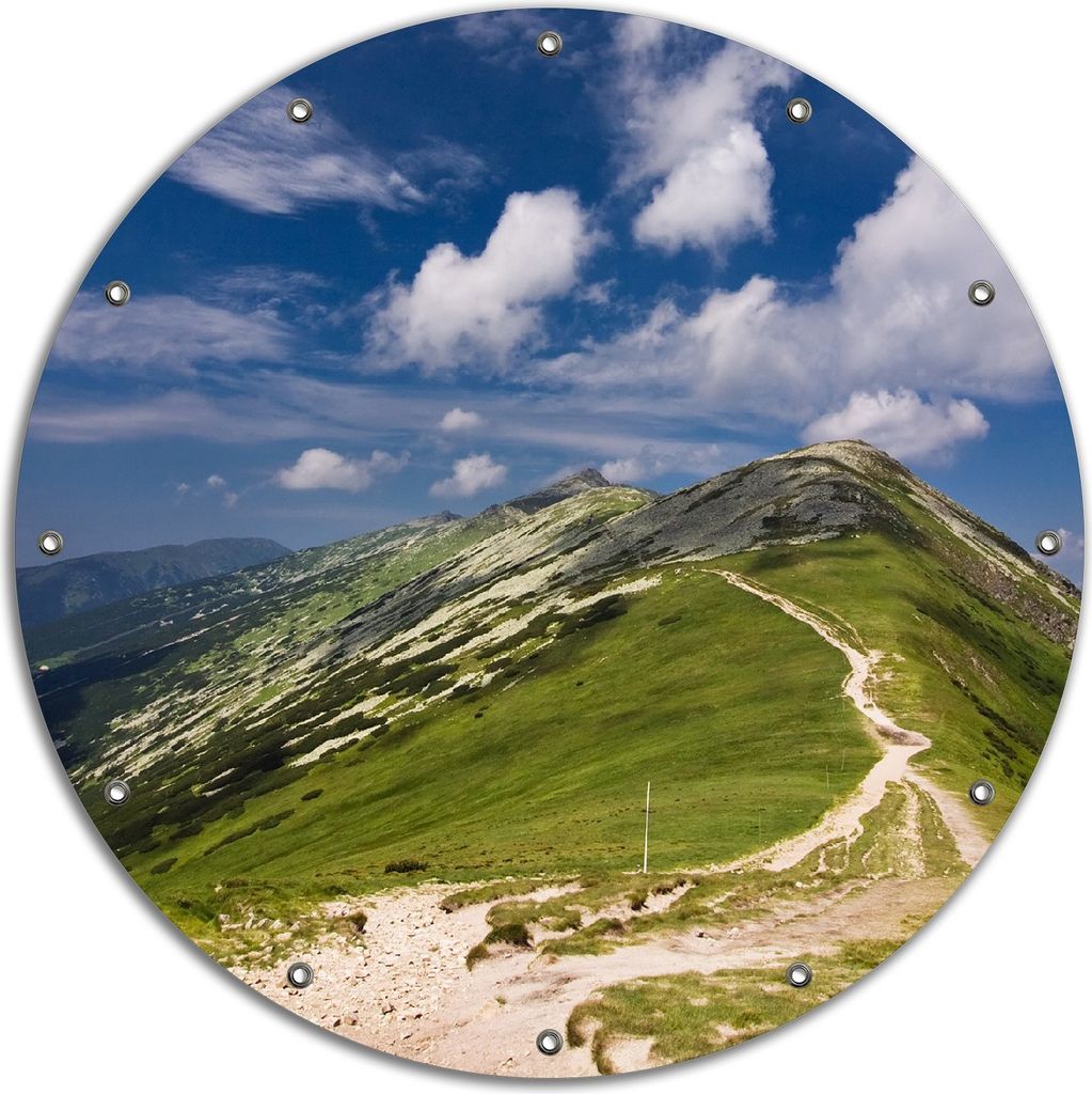 Wallario rundes Outdoor-Poster für Garten oder Balkon, Motiv Alpenluft, 90 cm Durchmesser