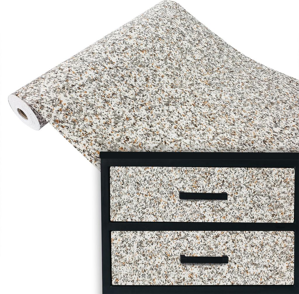 Klebefolie Möbel 67x100 cm - Granit Grau Braun - Möbelfolie selbstklebend im Deko-Stil - Folie für Möbel zur einfachen Renovierung von Türen, ...