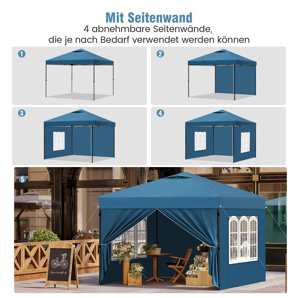 EUGAD Faltpavillon mit Seitenwänden, wasserfest, Produktbild 8