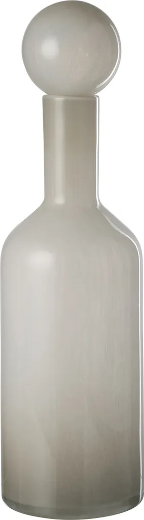 J-Line Vase en Verre Gris Unicolore Small - Vase avec Couvercle Design