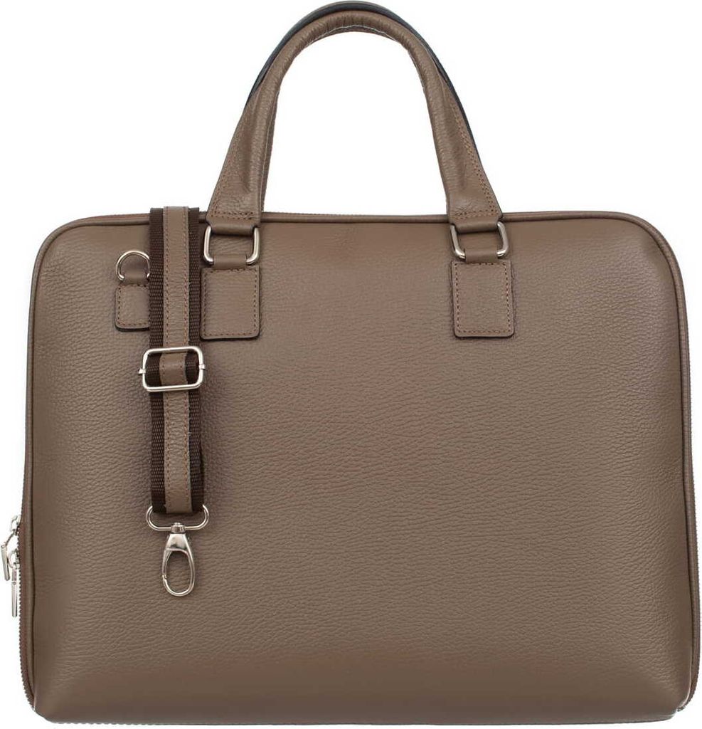 Vera Pelle Scienza Laptoptasche aus Leder Taupe