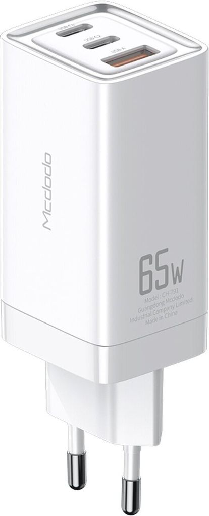 Mcdodo GaN Netzladegerät, 220V, 65W, 2x USB-C, 1x USB-A, Produktbild 