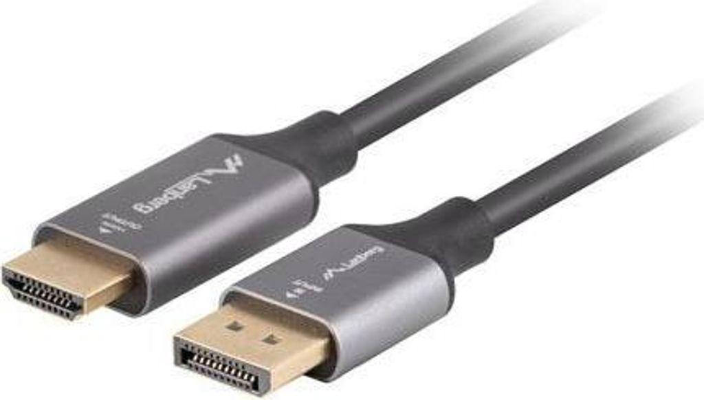 Lanberg CA-DPHD-20CU-0010-BK, 1 m, DisplayPort, HDMI Typ A (Standard), Männlich, Männlich, Gerade