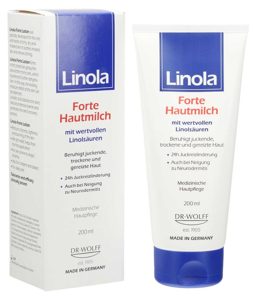 Linola forte huidmelk, 200 ml, lotion Productafbeelding 